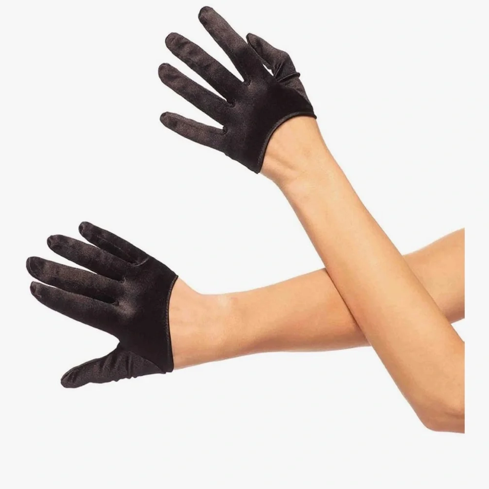 Leg Avenue mini cropped satin gloves